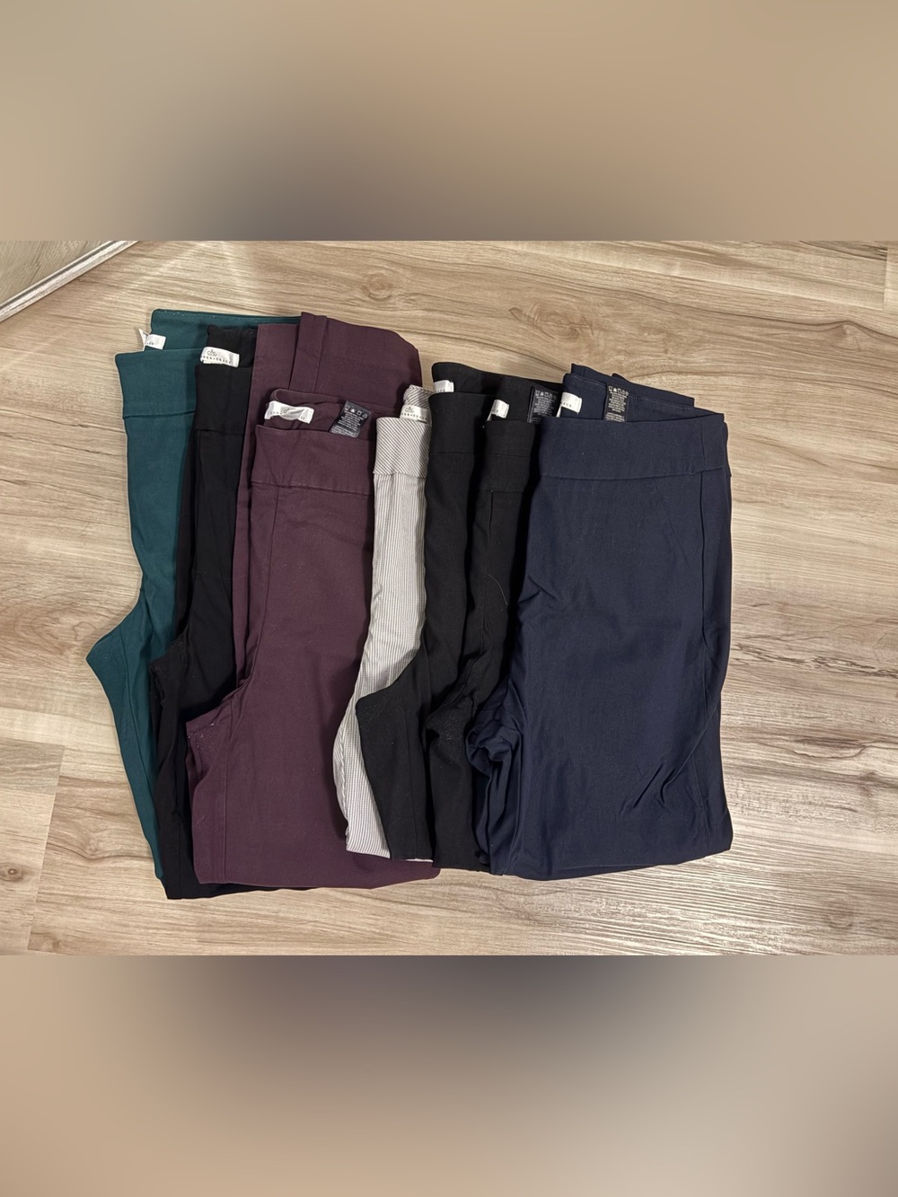 RW&CO. Women's Stretch Work Pant Bundle- Black, Navy, Green, Plum, Grey